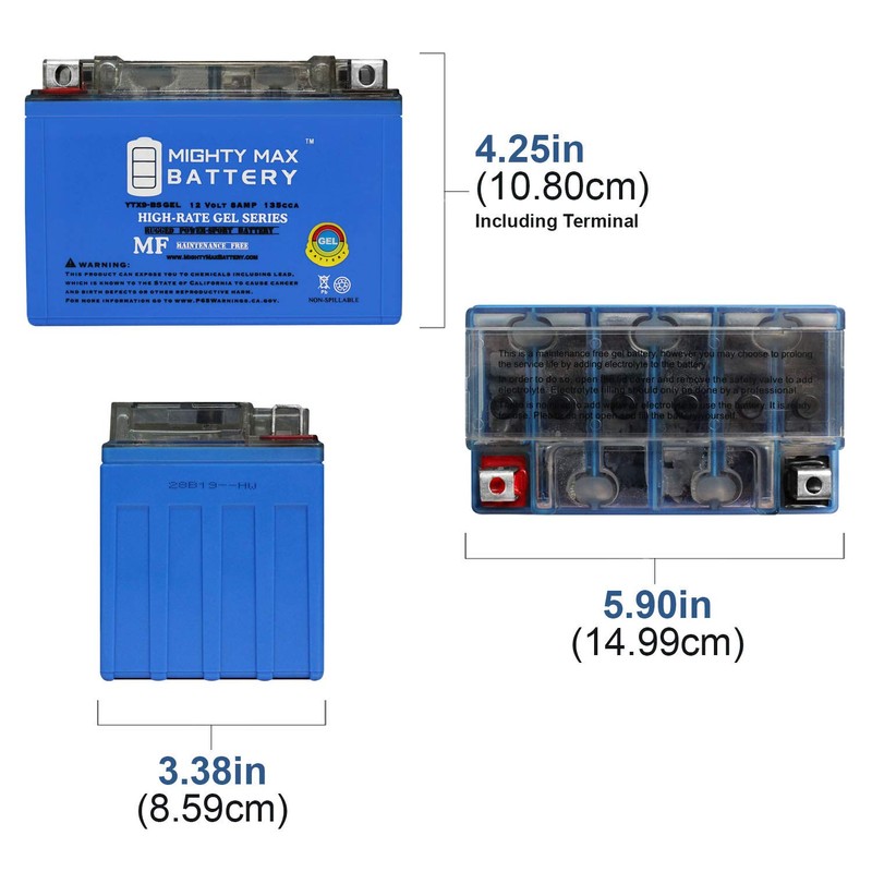 Mighty Max Battery YTX9-BS Gel Battery for Honda EU3000 Generator