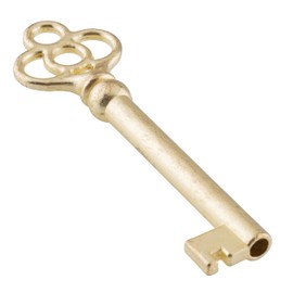 UNIQANTIQ HARDWARE SUPPLY Brass Plated Hollow Barrel Skeleton Key for Cabinet Doors, Dresser Drawers, Grandfather Clocks - Antique, Vintage, Old Furniture | SK5-DB