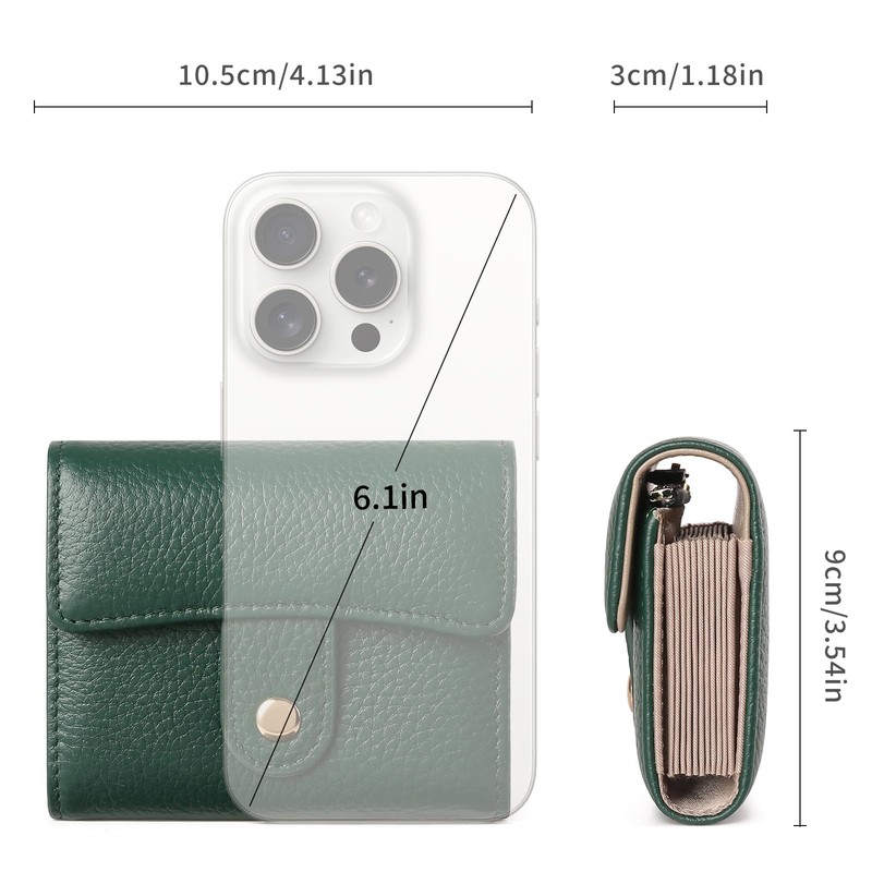 GOIACII Women's Credit Card Holder RFID Blocking Genuine Leather Dark