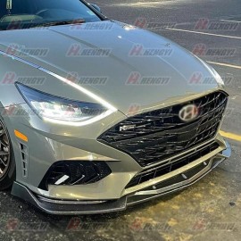 h hengyi soul FIT 2020-23 HYUNDAI SONATA CARBON FIBER CK-STYLE 3PCS FRONT BUMPER SPLITTER LIP