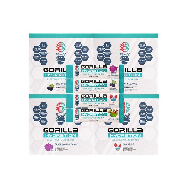 Gorilla Mind Hydration Packets - 3,073mg Electrolytes On The Go