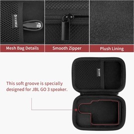 Yinke Case for JBL GO3 GO 3 Bluetooth Speaker, Hard Carry Travel Storage Bag Case (Black)