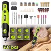231Pcs Cordless Electric Drill Grinder Engraving Pen Variable Speed Rotary