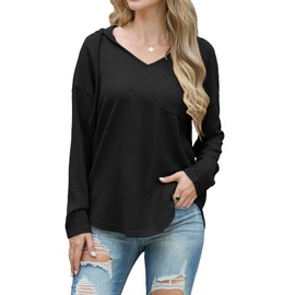 IWOLLENCE 2024 Fall Fashion Hoodies Sweatshirts Drawstring Casual Loose Long Sleeve Tops Shirts