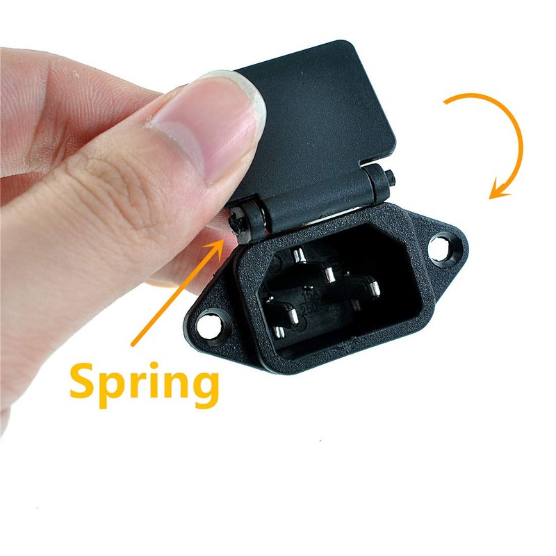 GANASOME 5 Pcs IEC 320 C14 Panel Mount Electrical Plug