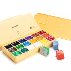 HIMI Gouache Paints Set, 18 Colors, 30g, jelly gouache paint set, Non Toxic P...