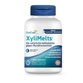 XyliMelts Natural, pack of 110, adhesive tablets against dry mouth at night, moisten the mouth for 4-8 hours during sleep, with neutral taste, against dry mouth
