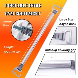 J Bryant Fitness Resistance Band Exercise Bar with Handles Large Hook Heavy Duty Short Bar Squats Full Body Strength Training Portable Home Workout Equipment