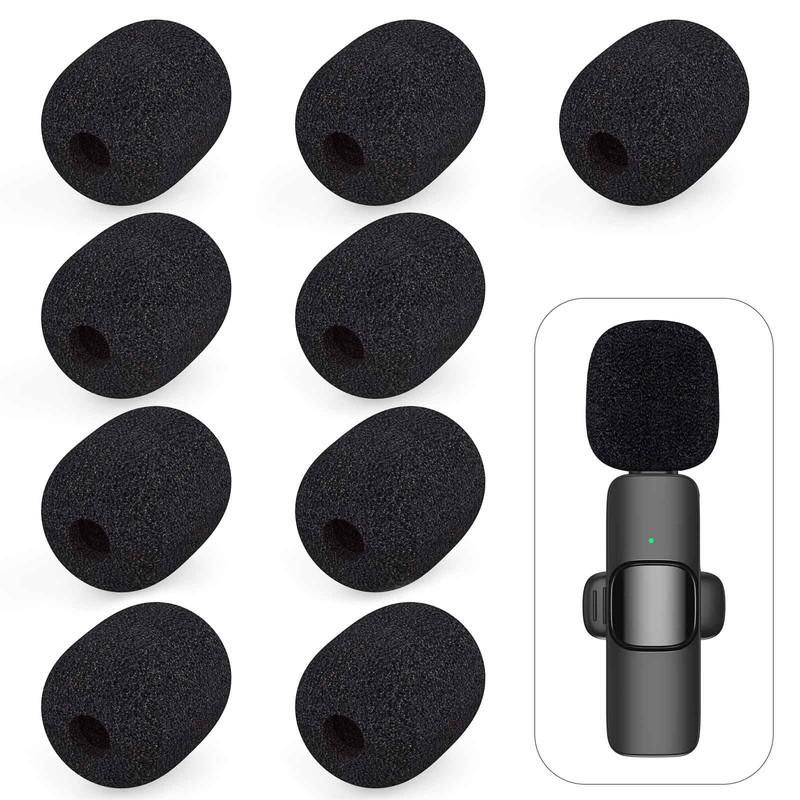 9 Pcs Mini Wireless Foam Microphone, Lavalier Microphone Sponge Mini