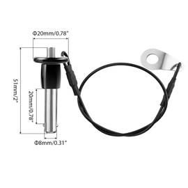 ZOWZEA - Pin de liberación rápida de acero inoxidable 304 de 5/16 pulgadas (8 mm) de diámetro, con cordón de botón, longitud utilizable, 0.78 pulgadas (20 mm)