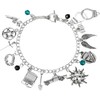 Blingsoul Disc Charm Bracelets for Women - Adjustable 9.8" Silver