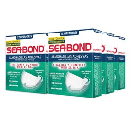 Sea-Bond Kit Almohadilla Adhesiva para Dentaduras Postizas Superiores, 6 pack 12 Piezas Cada una