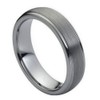 CloseoutWarehouse Tungsten Domed Brushed Center High Polish Ridge Edge Ring