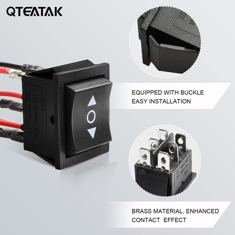 QTEATAK DC 12V 10A 6 Pin 3 Position (ON)-Off-(ON) AC