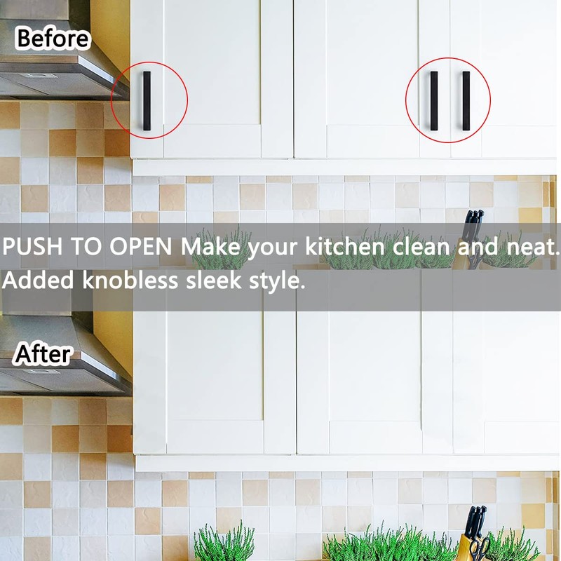 Self-Closing Push to Open Cabinet Hardware CBRIVE 4 Pack Push