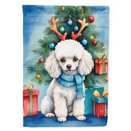 Caroline's Treasures White Toy Poodle Christmas Reindeer Garden Flag Mailbox Flag Decorative Yard Flag Banner Outside Patio Artwork Yard Flower Beds, Garden Size, Multicolor