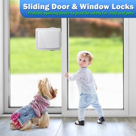 Sliding Door Lock, 6 Pack Child Safety Sliding Glass Door Lock for Sliding Glass Doors, Sliding Windows, Sliding Closet, etc. Easy to Installation Provides More Security for Your Baby and Pets
