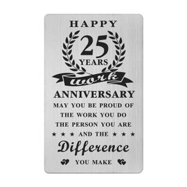 Gezxin Happy 25 Year Work Anniversary Card for Him Her- 25th Job Anniversary Card Gifts Decoration for Boss Employees Coworkers