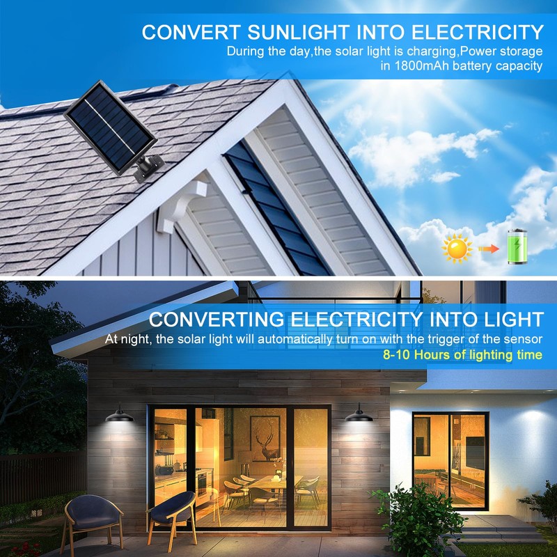 pearlstar Solar Barn Light - Outdoor/Indoor Motion Sensor, Cool White,