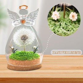 Yobeyo Wunscherfüller Pusteblume im Glas - Besondere Geschenkidee, Geburtstagsgeschenk für Frauen, Glücksbringer und Kleinigkeit für Freundin, Deko Geschenke im Glas, Blumen Geschenk