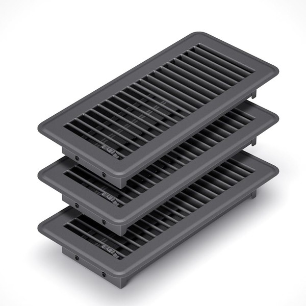 FanGoFast 4" x 10" (Duct Opening Size) Floor Register Dark