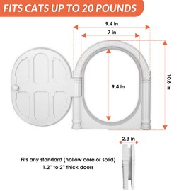 AUTOWT Puerta Interior para Gatos, Puertas Sin Solapas para Gatos Pequeños De hasta 9 Kg, Fácil De Instalar, No Necesita Adiestramiento, Bloquea Los Olores De Los Excrementos De Perros y Gatos
