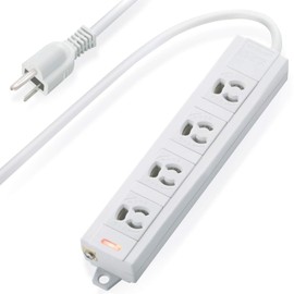 エレコム 電源タップ マグネット付 抜け止めコンセント 壁取付用固定フック付 3P-2P変換アダプタ付 4個口 5m T-ECOH3450NM