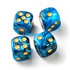 Levarage 0033 4 Dice Blue Marble 0.55 inch Square Dice