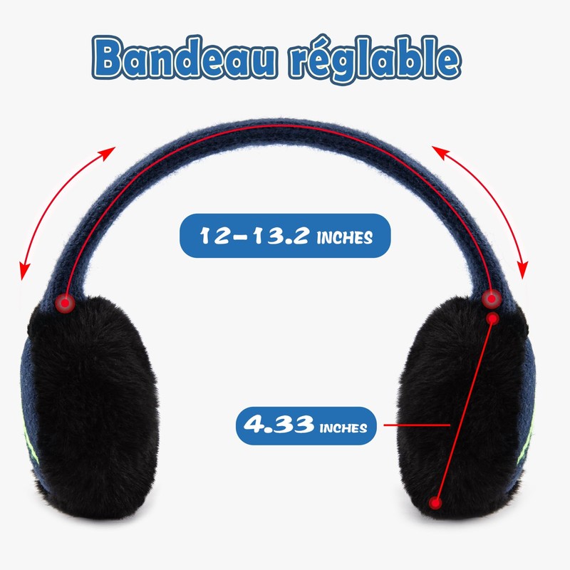 SEYUFN Earmuffs for Girls, Soft Plush Ear Warmers Kids Adjustable