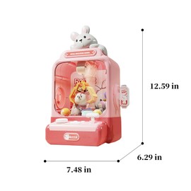 J.Chand Rabbit Claw Machine - Mini Vending Machine with Lights and Music, Candy Machine Dispenser for Kid Ages 3+, Electronic Kids Claw Machine Game for Birthday Party Includes 10 Plush Toys