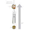 BANBERRY DESIGNS Owl Windchime Garden Welcome - Colorful Owl with