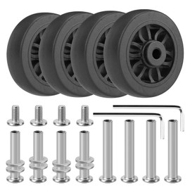 Vivikivi 4 Pcs Suitcase Wheels Replacement Universal Mute Luggage Suitcase Wheels Replacement with Axle Universal luggage Wheel Replacement Kit, VK-C8 55mm