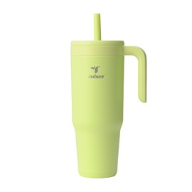 REDUCE Chiller Vacuum Insulated 40 oz Tumbler with Spill-Proof Silicone Straw - Sustainable Tritan Lid with Water Intake Markers - Soft Sit Base Travel Mug - Dishwasher Safe - Mojito