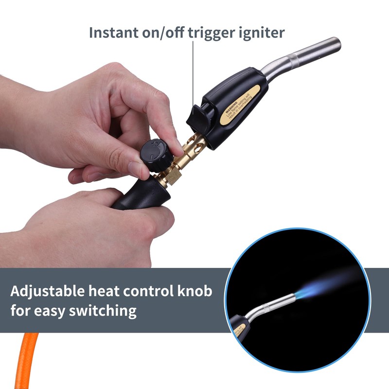 TAUSOM Propane Torch Hose Kit, Mapp Gas Torch Heat 3600℉