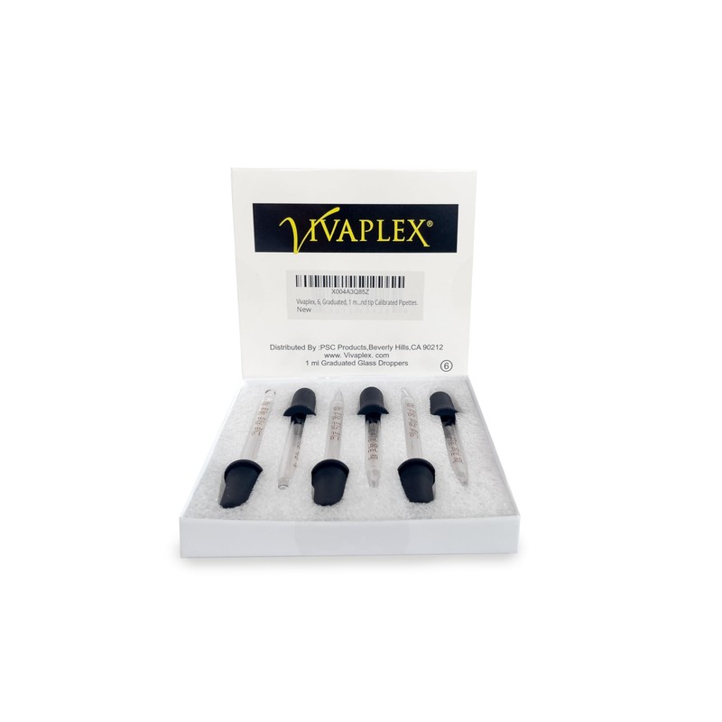 Vivaplex, 6, Graduated, 1 ml Glass Eye Droppers. Assorted Pack