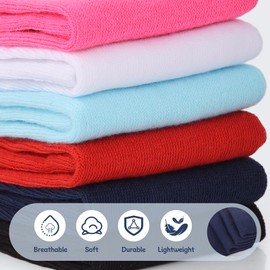 FYTUTESE 3 Pack Soccer Socks Softball Baseball Football Socks for Youth Men and Women, Red, Small