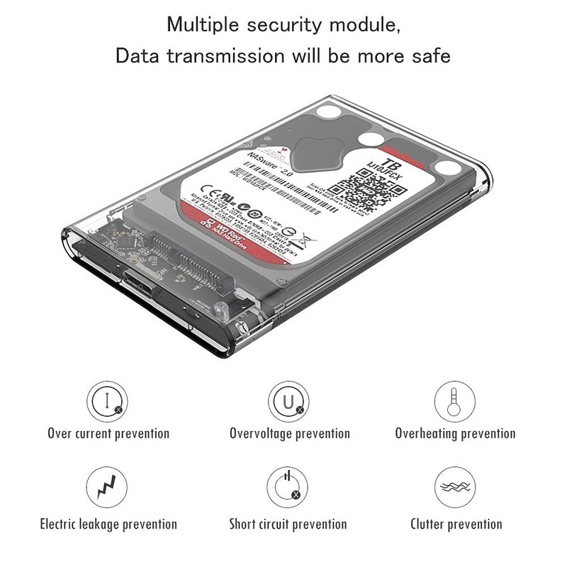 Reletech 2.5 Inch External Hard Drive Enclosure, SATA to USB