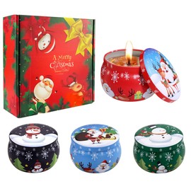 Velas Aromaticas en 4 Latas, Cera de Soja 100 Pura(Por Lata 2.2 Onzas), AromaterapiaAlivio Del Estrs y Relajacin, Adecuado para Yoga, Meditacin,...   