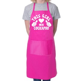 print4ucouk This Girl Loves Her Cockapoo Dog BBQ Cooking Funny Novelty Apron Pink