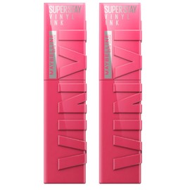 Maybelline New York SuperStay Vinyl Ink Lip Tint Colour 10 Lippy Shine and Luminosity Vinyl Effect with up to 16 Hours Durability Transfer-free Formula - 2 Lipsticks