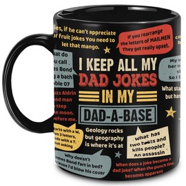 CAYVUSUA Dad Gifts - Dad A Base Mug - Dad Jokes Mug From Son Daughter Wife - Funny Father's Day Christmas Birthday Gifts - Unique Idea Present For Dad Daddy Father Stepdad Bonus Dad - Ceramic Mug
