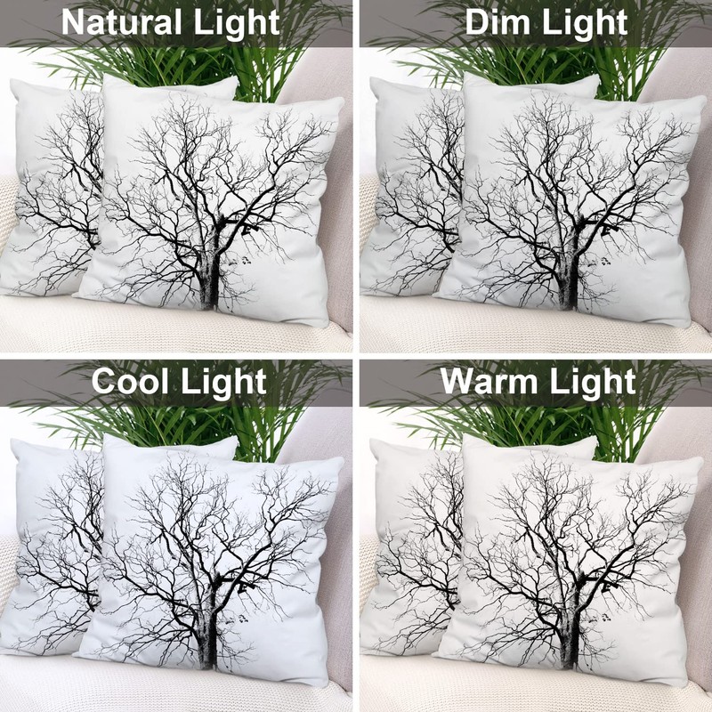 Batmerry Black White Pillow Cover 18x18 Inch Set of 2,