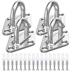 Augplatte Edelstahl,M5 Augplatte mit Öse,10 Stück Rhombic Pad Ösenplatte mit Schrauben,Befestigungshaken für Aufhängen von Gegenständen,Deckenöse mit Platte Halterung für Bootsdeck Sonnensegel