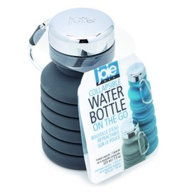 Joie Collapsible Water Bottle On The Go with Carabiner, Expands from 7.5 Ounces up to 16 Ounces, Silicone, Leak-Proof, BPA-Free, Space-Saving for Travel and Hiking, Colors May Vary