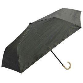 アテイン 折晴雨兼用ミニ 無地・バンブー手元 カーキ 55cm 6724