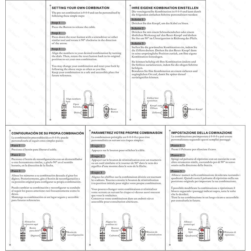 OW-Travel TSA Approved Luggage Locks (2 Pack) 3 Digit Heavy