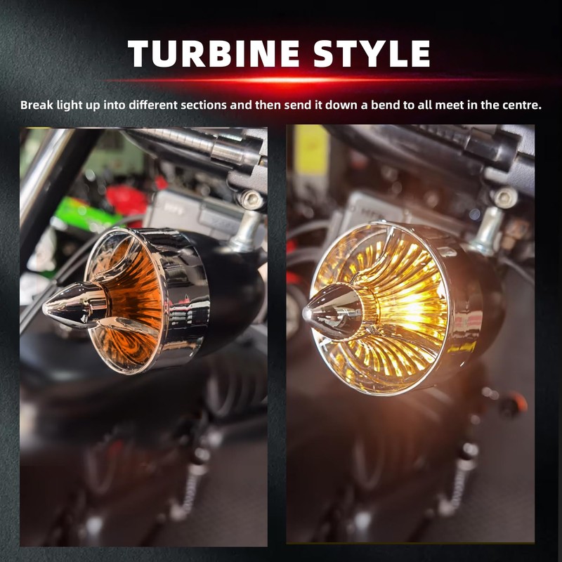 FATECIM 2" Turn Signal Light Covers Turbine Replacement Amber Lenses
