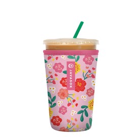 Sok It JavaSok Iced Coffee & Cold Soda Insulated Neoprene Cup Sleeve (Bloom Your Way, Medium: 22-28oz)
