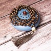 PNEIME Sandalwood Mala Beads 108 Necklace, Wood Mala Necklace, Hand