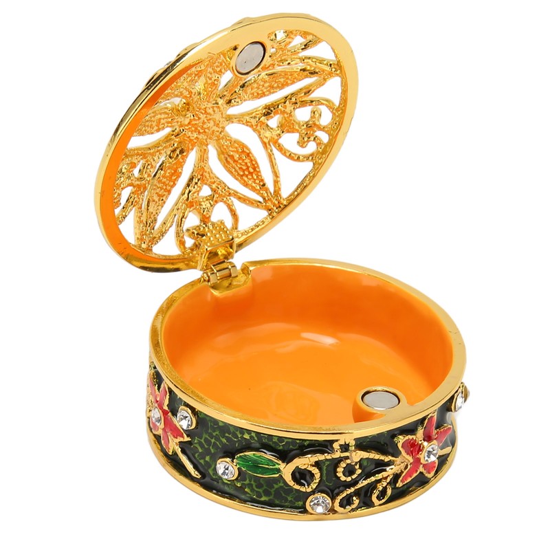 Metal Jewelry Box Innovative Exquisite Hand Painted Hinged Jewelry Organizer